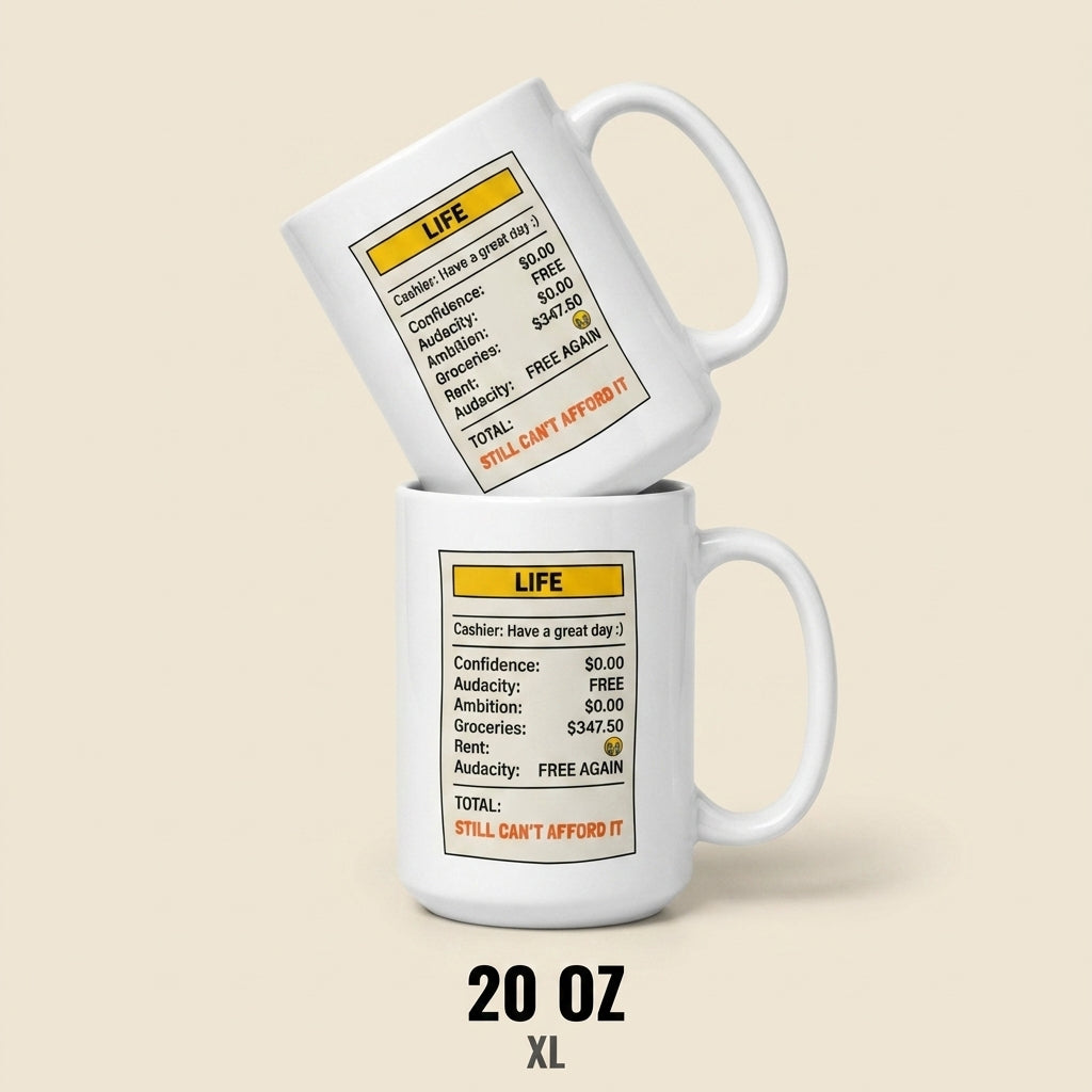 Life Receipt Funny Broke Mug Still Cant Afford It Coffee Cup