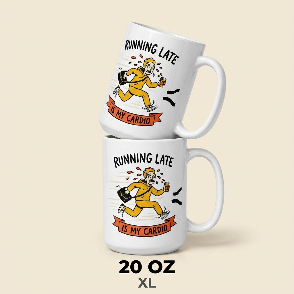 Running Late Is My Cardio Funny Coffee Mug for Coworkers