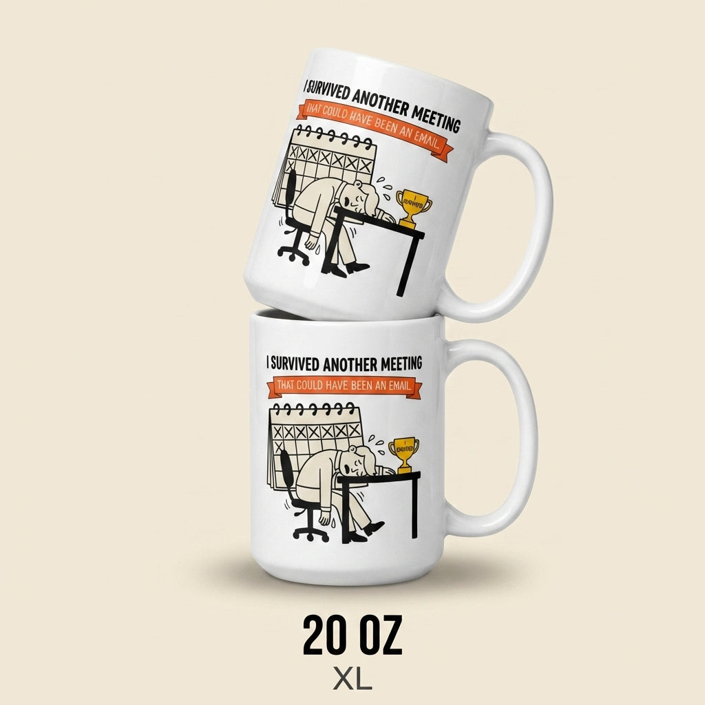 I Survived Another Meeting Funny Office Mug That Could Have Been Email