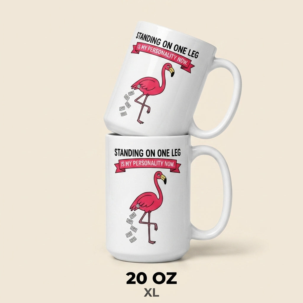 Standing on One Leg Is My Personality Now Funny Flamingo Mug