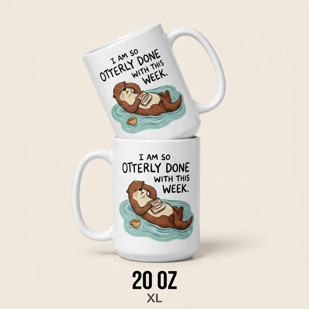 Otterly Done With This Week Funny Otter Mug Friday Mood Gift