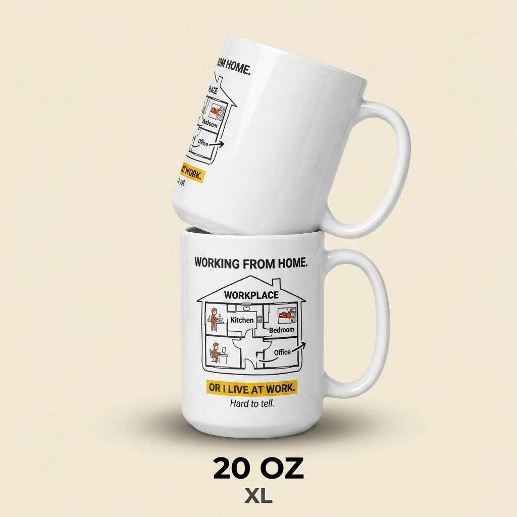 Working From Home or I Live at Work Funny Remote Work Mug