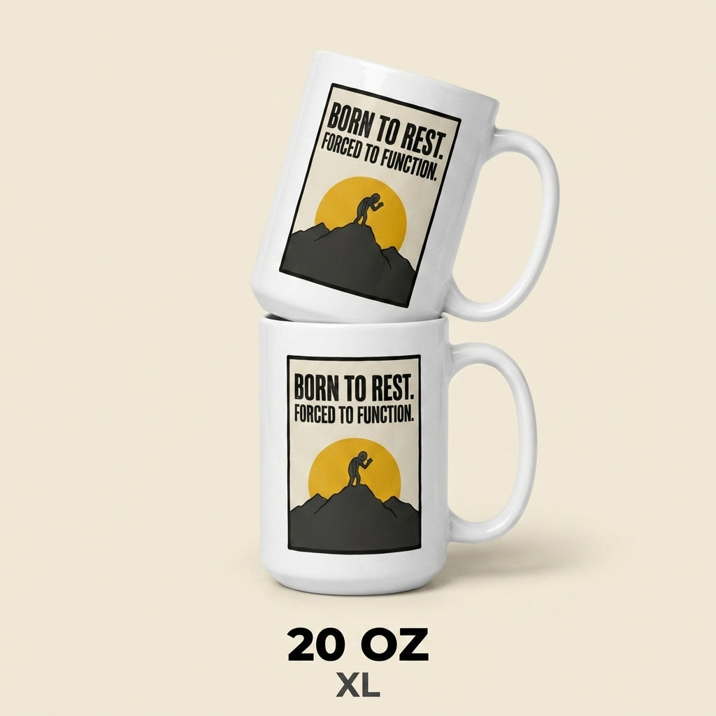 Born to Rest Forced to Function Funny Tired Mug for Introverts