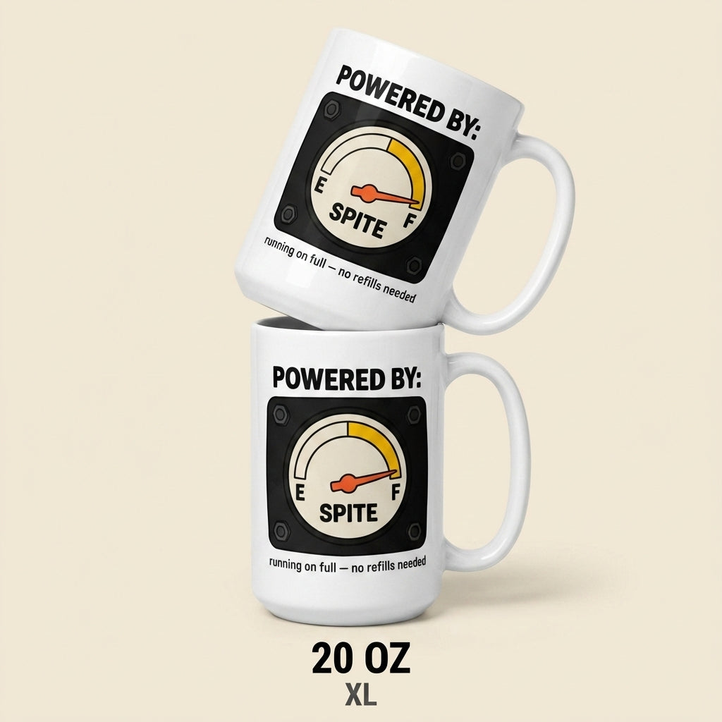 Powered by Spite Funny Sarcastic Coffee Mug for Coworkers