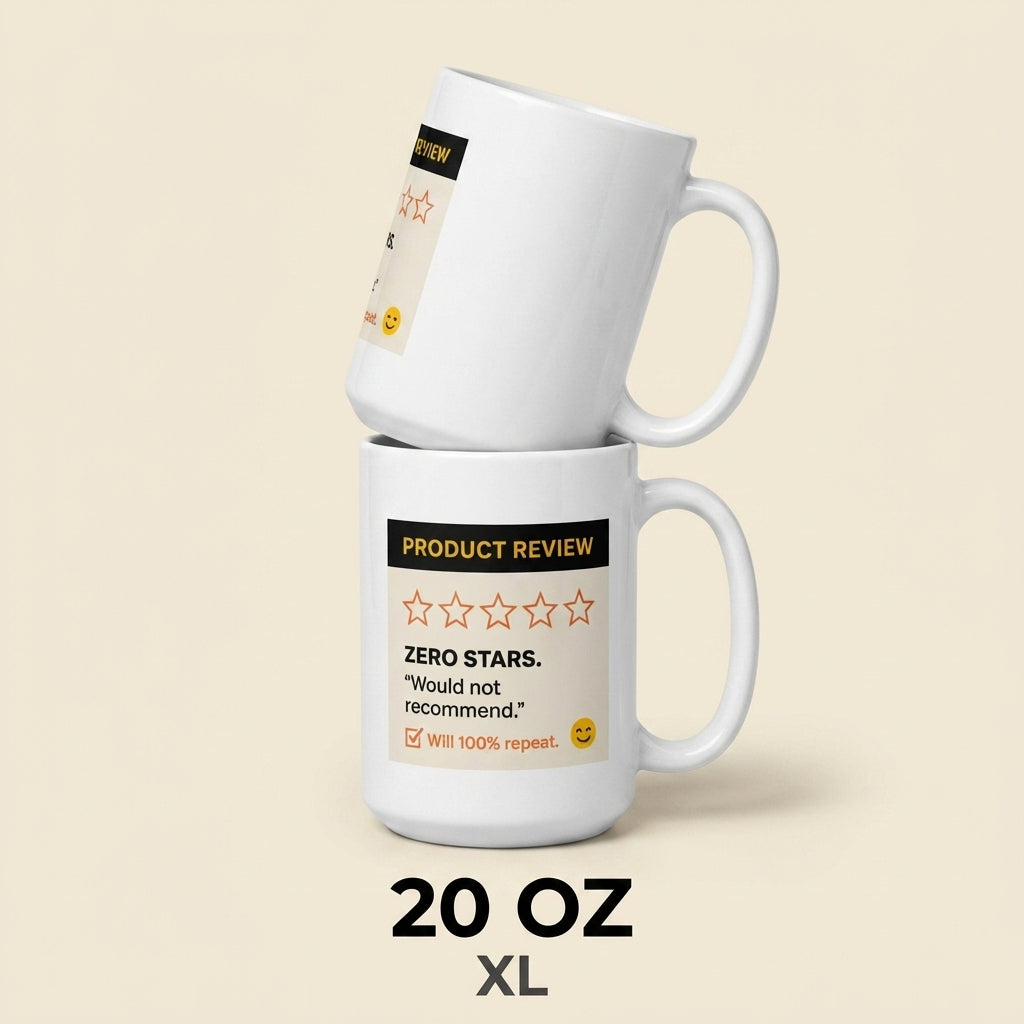 Zero Stars Would Not Recommend Funny Sarcastic Mug for Chaos Lovers