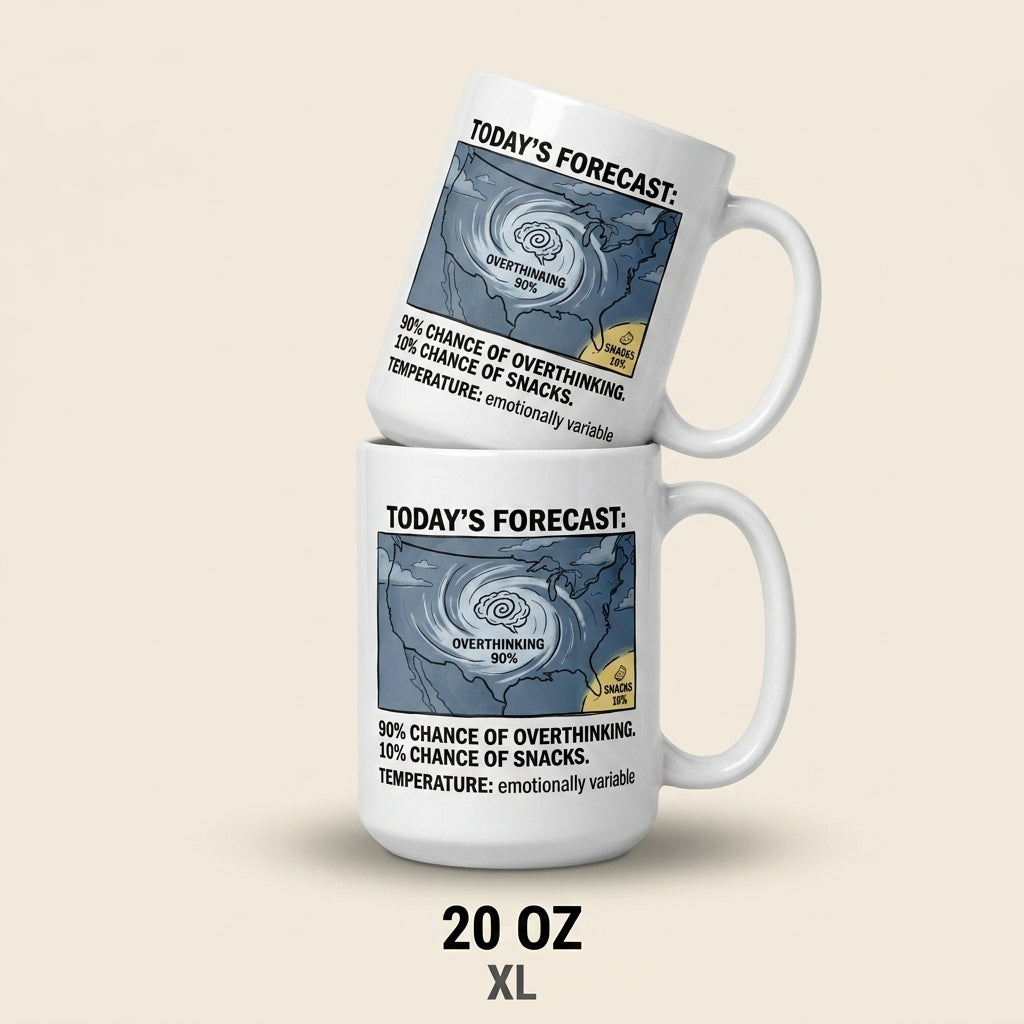 Today’s Forecast Overthinking Snacks Funny Weather Mug Coffee Cup