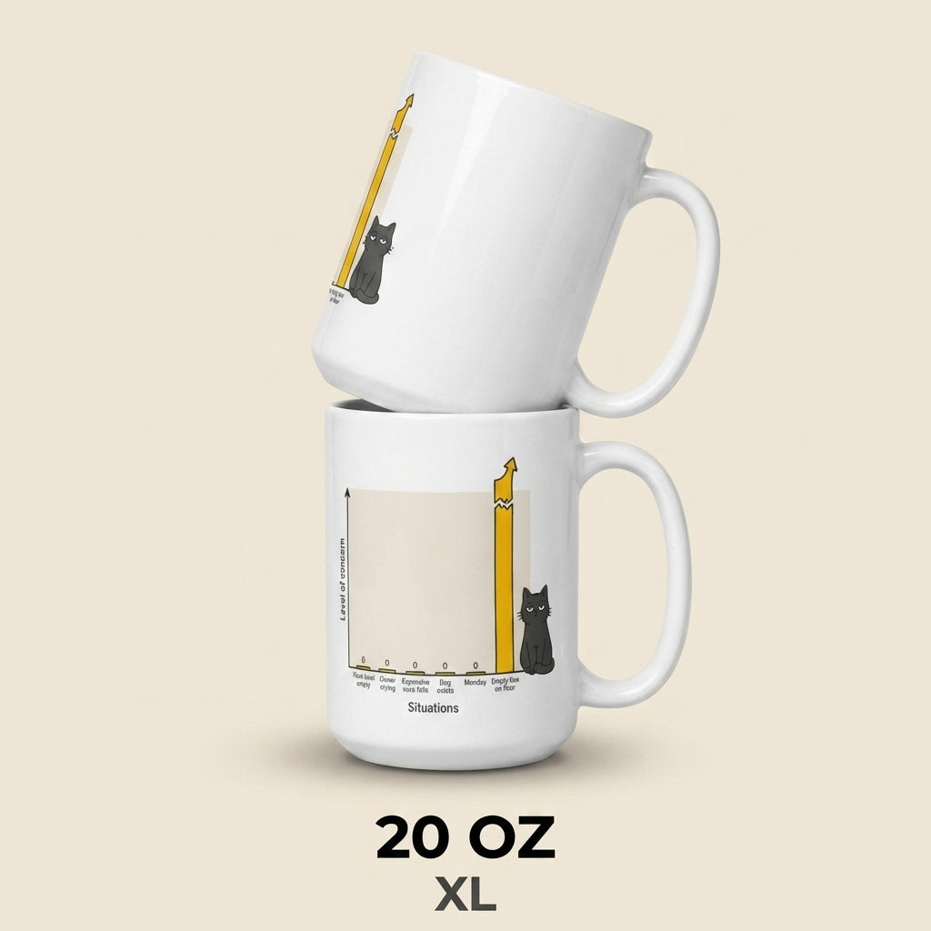 Cat Level of Concern Funny Cat Mug for Cat Lovers and Pet Parents