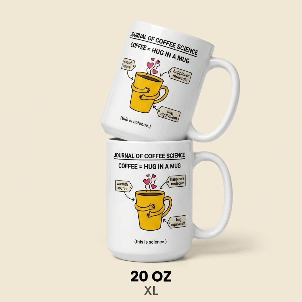 Coffee Hug in a Mug Funny Coffee Science Mug for Coffee Lovers