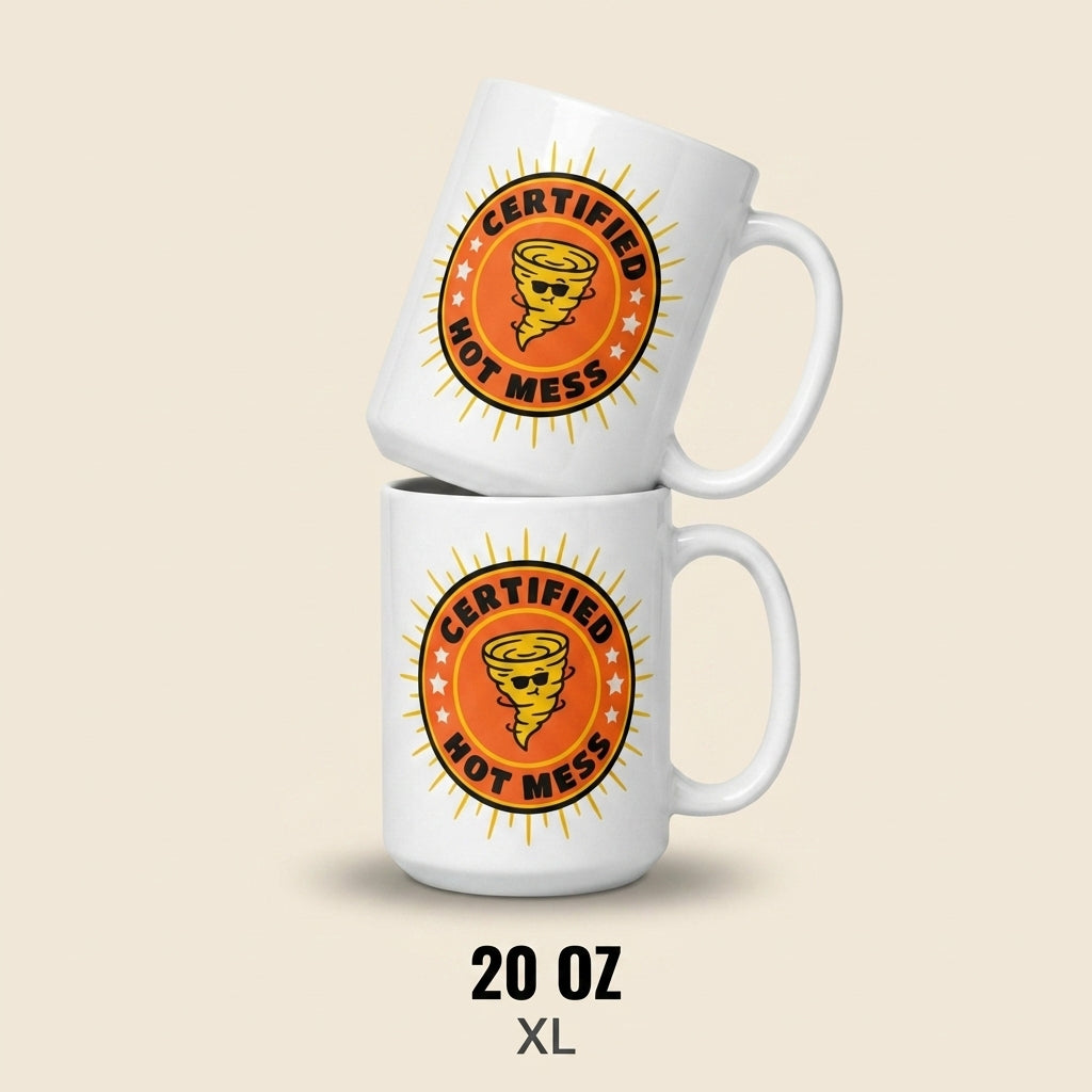 Certified Hot Mess Funny Mug for Chaotic Women and Coworkers