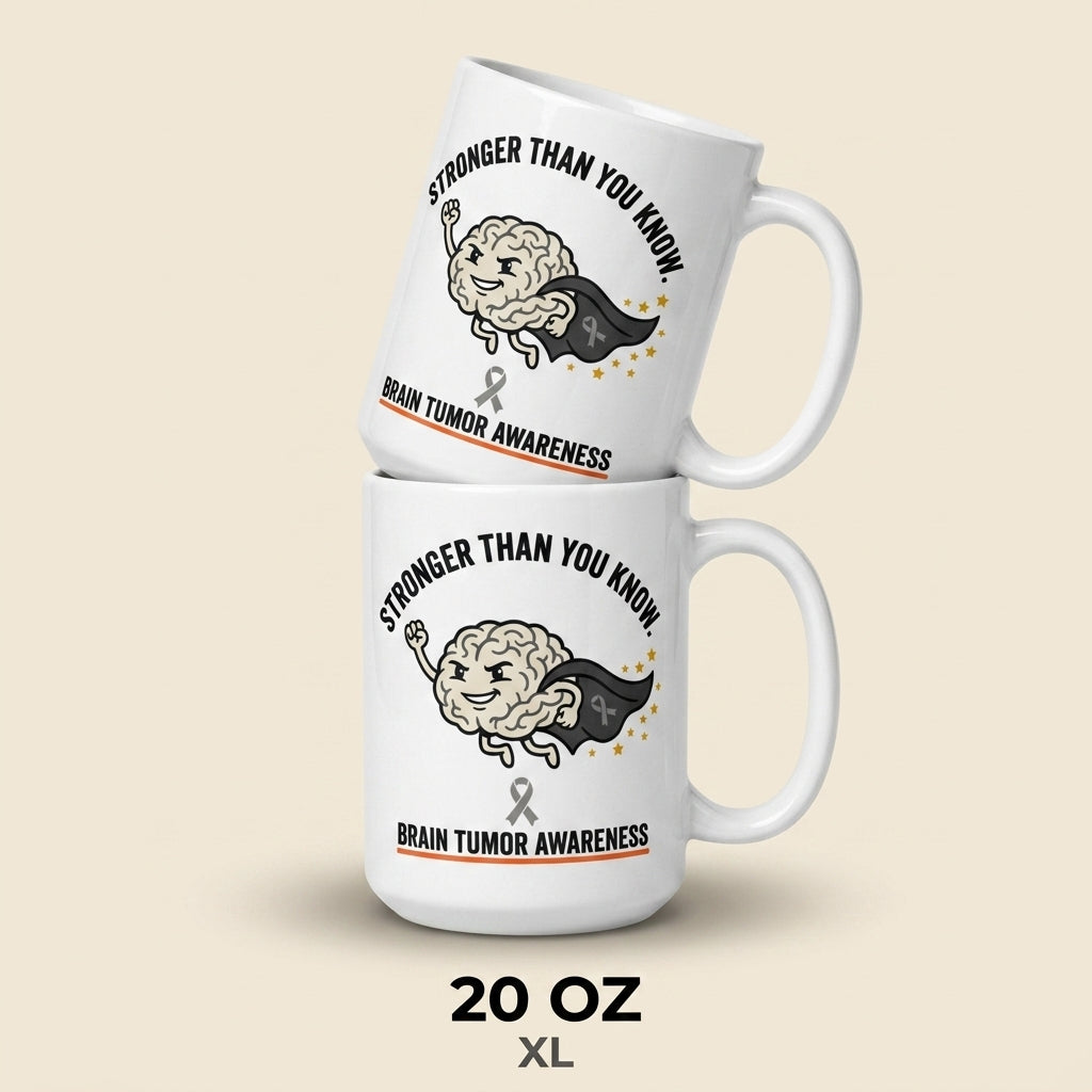 Stronger Than You Know Brain Tumor Awareness Mug Support Gift
