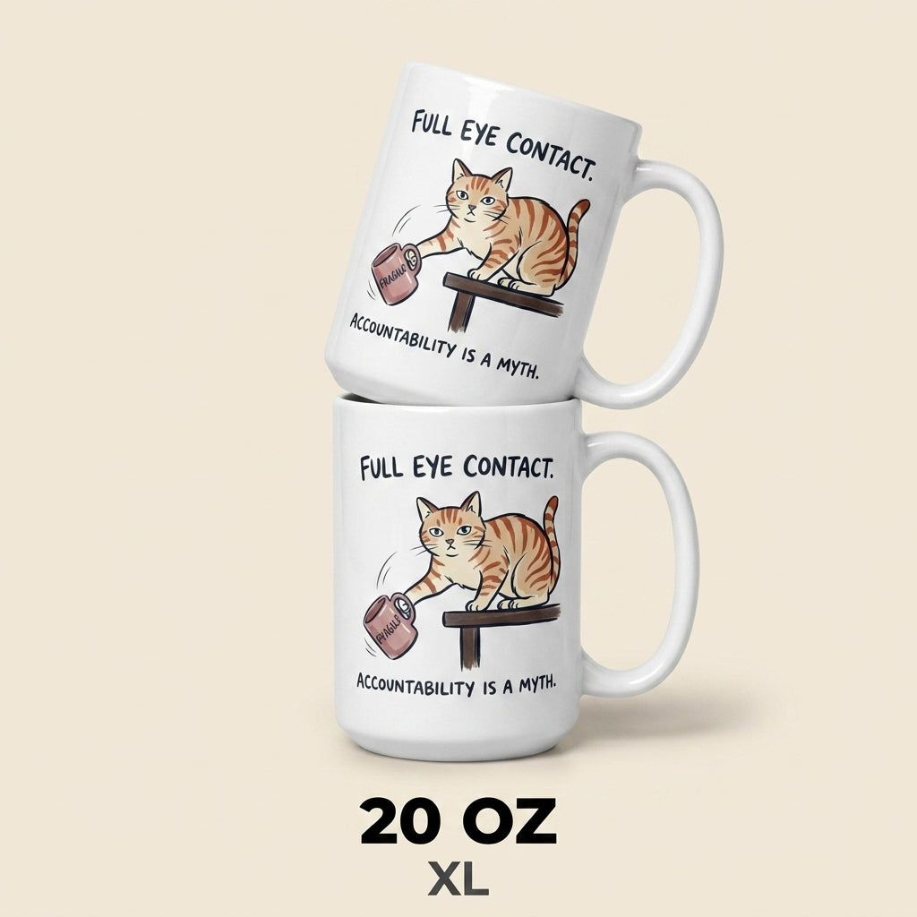 Full Eye Contact Accountability Is a Myth Funny Cat Mug Gift
