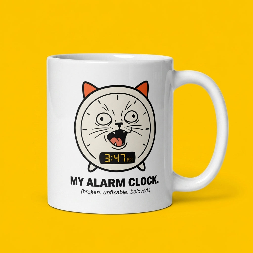 My Alarm Clock Funny Cat Mug for Cat Lovers and Pet Parents