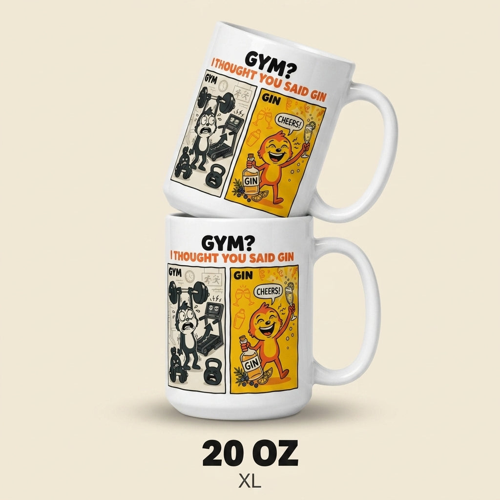 Gym I Thought You Said Gin Funny Mug for Gin Lovers and Friends